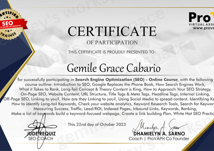 certificate