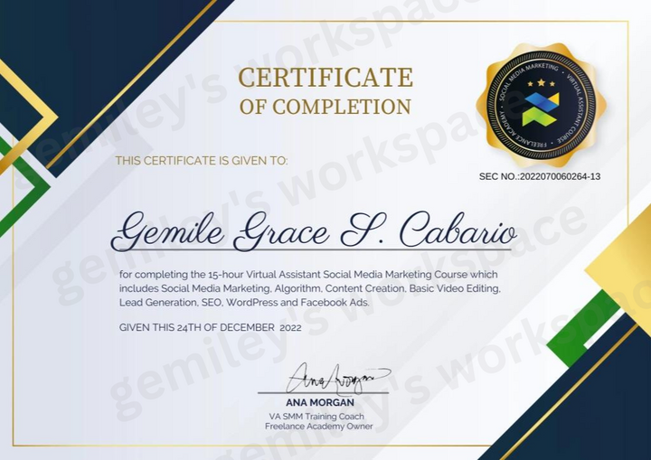 certificate
